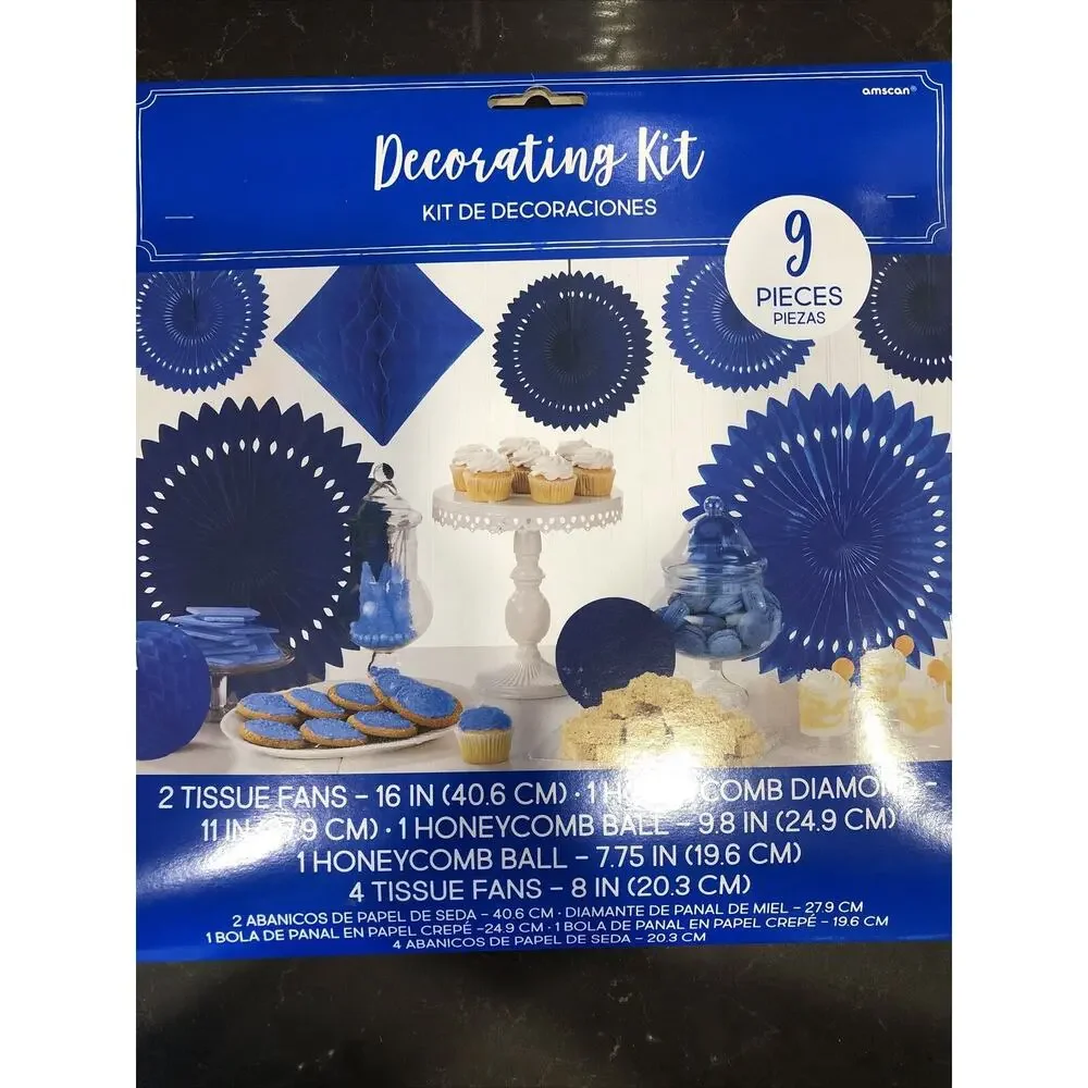 Amscan - 249263 White Damask‎ Wedding Decorating Kit - 9 Piece Kit - White